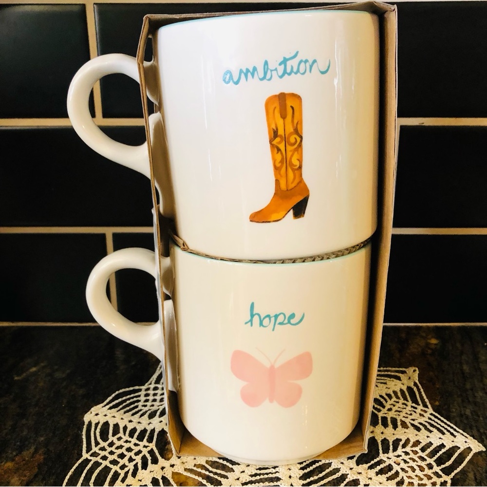 Dolly Parton, Two 20 Ounce Stoneware Sentiment Mugs, Ambition, Hope, Gift 🎁 NWT - Picture 9 of 9